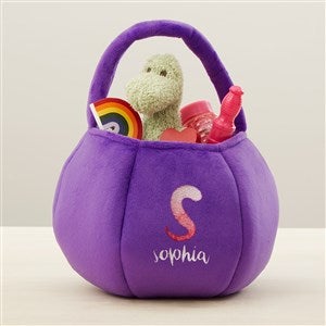 Ombre Initial Embroidered Plush Treat Bag - Purple - 43283-PU