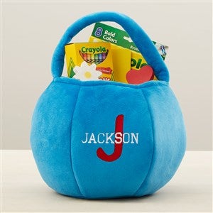Playful Name Embroidered Plush Treat Bag - Blue - 43284-BU