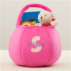 Playful Name Embroidered Plush Treat Bag - Pink - 43284-P