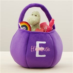 Playful Name Embroidered Plush Treat Bag - Purple - 43284-PU