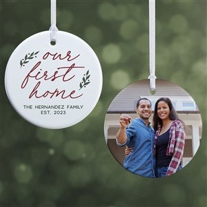 Our First Home Personalized Photo Christmas Ornament - Glossy - 2-Sided - 43303-2S