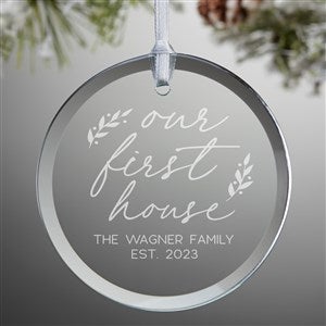 Our First Home Personalized Glass Christmas Ornament  - 43306-S