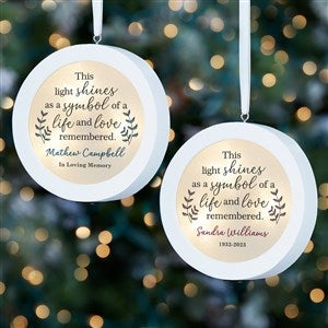 Life and Love Remembered Personalized Memorial LED Light Ornament - 43311