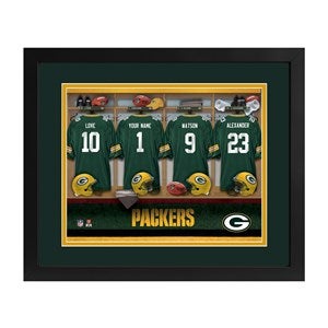 Green Bay Packers NFL Personalized Locker Room Print - 43323D