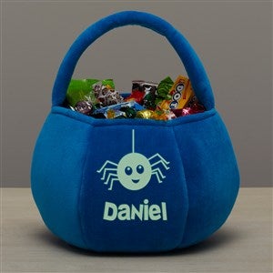 Glow-In-The-Dark Halloween Characters Personalized Plush Treat Bag-Blue - 43334-BU