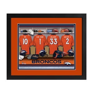 Denver Broncos NFL Personalized Locker Room Print - 43337D