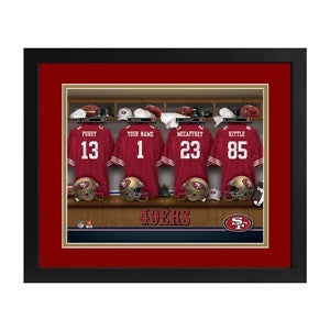 San Francisco 49ers NFL Personalized Locker Room Print - 43340D