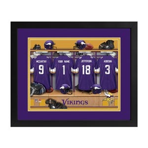 Minnesota Vikings NFL Personalized Locker Room Print - 43341D