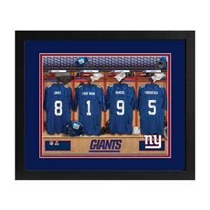 New York Giants NFL Personalized Locker Room Print - 43347D