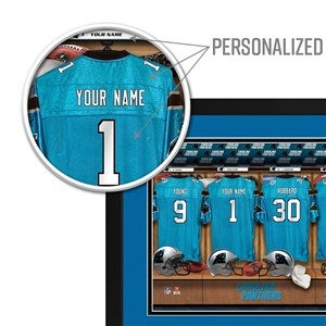 Carolina Panthers NFL Personalized Locker Room Print