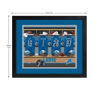 Detroit Lions NFL Personalized Locker Room Print