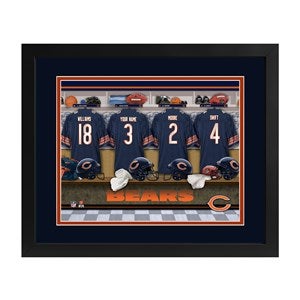 Chicago Bears NFL Personalized Locker Room Print - 43352D