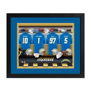 Los Angeles Chargers NFL Personalized Locker Room Print - 43359D