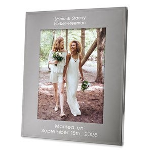 Engraved Wedding Tremont Gunmetal 8x10 Picture Frame Vertical/Portrait - 43370-V