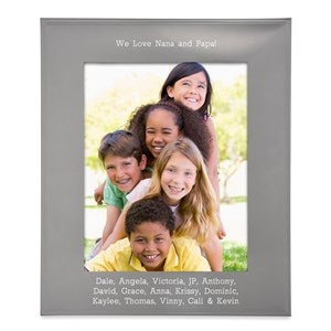 Engraved Family Tremont Gunmetal 4x6 Picture Frame - Horizontal/Landscape