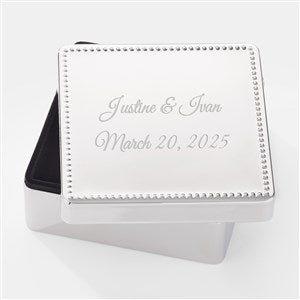 Engraved Beaded Square Keepsake Box - 43446