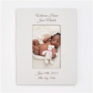 Engraved New Baby Silver Uptown 4x6 Picture Frame- Horizontal/Landscape