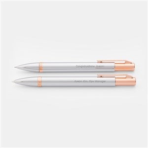 Engraved Recognition Rose Gold/Silver Pen and Box