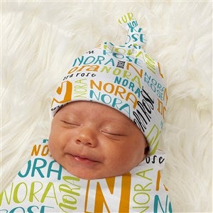 Bright Name For Her Personalized Baby Top Knot Hat - 43677