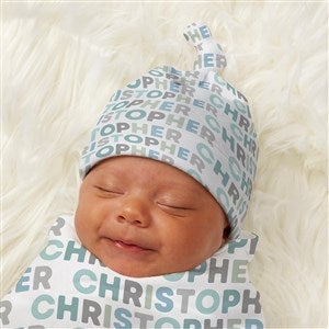 Delicate Name For Him Personalized Baby Top Knot Hat - 43696