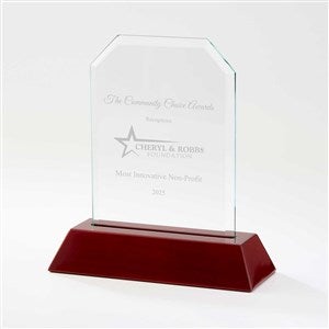 Personalized Logo Mahogany Finish Angled Award - 43794