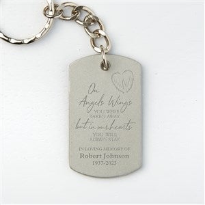 On Angels Wings Personalized Dog Tag Keychain - 43849