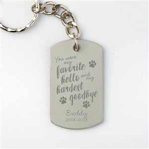 Paw Prints On My Heart Personalized Dog Tag Keychain - 43850