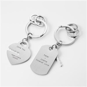 Engraved Friendship Gunmetal and Leather Clip Keychain