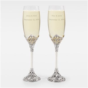 Engraved Wedding  Anniversary Cathedral Flute Set - 43994