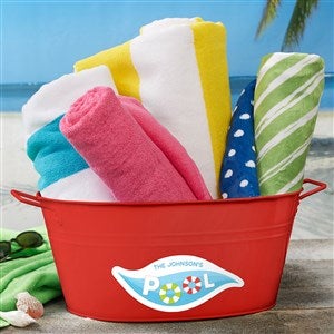 Pool Welcome Personalized Party Tub-Red - 43998-R