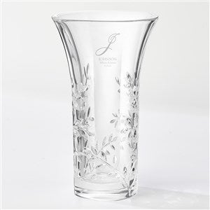 Wedding Monogram Personalized Vera Wang Crystal Leaf Vase - 44061