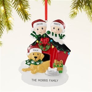 Doghouse Family Personalized Christmas Ornament - 2 Names - 44065-2