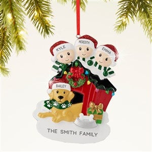 Doghouse Family Personalized Christmas Ornament - 3 Names - 44065-3