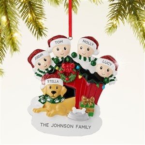 Doghouse Family Personalized Christmas Ornament - 4 Names - 44065-4