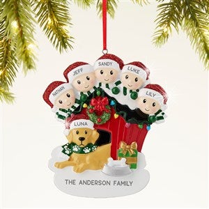 Doghouse Family Personalized Christmas Ornament - 5 Names - 44065-5