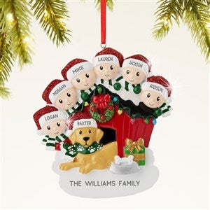 Doghouse Family Personalized Christmas Ornament - 6 Names - 44065-6