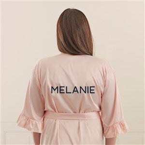 All Yours Personalized Ruffle Satin Robe - Blush - 44071-B