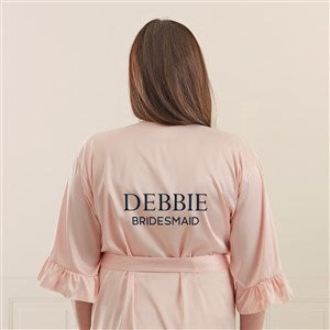 Wedding Party Personalized Ruffle Satin Robe-Blush - 44072-B