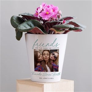 Friends Are The Family We Choose Photo Personalized Mini Flower Pot - 44203-P