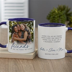 Friends Are The Family We Choose Personalized Coffee Mug 11 oz.- Blue - 44205-BL