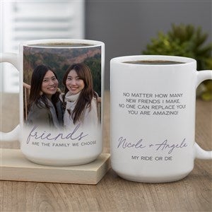 Friends Are The Family We Choose Personalized Coffee Mug 15 oz.- White - 44205-L