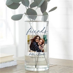 Friends Are The Family We Choose Photo Personalized Cylinder Glass Flower Vase - 44209-P
