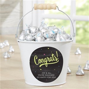 Congratulation Personalized Mini Metal Bucket-White - 44217