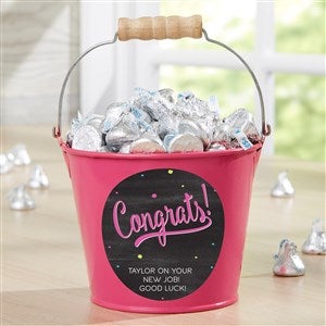 Congratulation Personalized Mini Metal Bucket-Pink - 44217-P