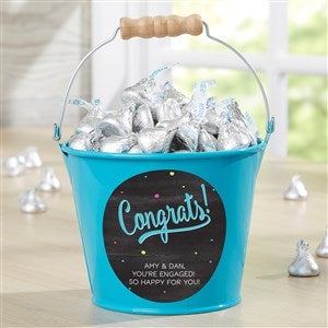 Congratulation Personalized Mini Metal Bucket-Turquoise - 44217-T