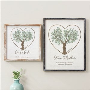 Rooted In Love Personalized Whitewashed Barnwood Frame Wall Art- 12 x 12