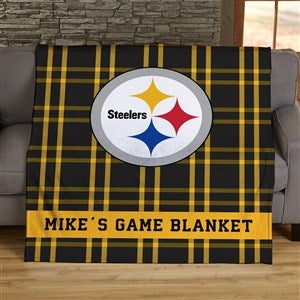 NFL Plaid Pattern Pittsburgh Steelers 50x60 Lightweight Fleece Blanket - 44604-LF