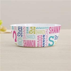 Trendy Repeating Name Personalized Kids Bowl - 44618-B