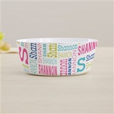 Trendy Repeating Name Personalized Kids Bowl - 44618-B