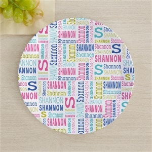 Trendy Repeating Name Personalized Kids Plate - 44618-P